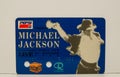 MICHAEL JACKSON Dangerous World Tour Live in Bangkok 1993 King of Pop Cards Ticket concert is Very Rare in blue color. Royalty Free Stock Photo